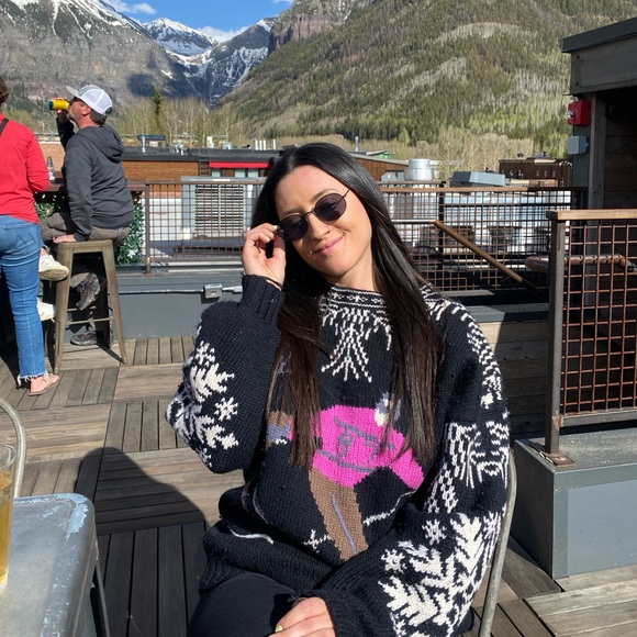 Vintage apres ski 100% wool winter aspen ski sweater - Picture 5 of 6